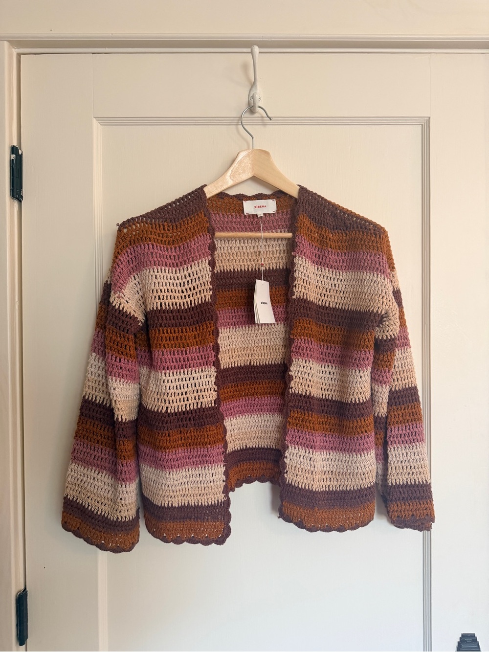 NWT Xirena Striped Open Knit 100% Cotton Cardigan - S